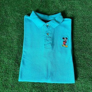 Disney Originals Short Sleeve Mickey Mouse Pique Golf 90s Vintage Polo Shirt L